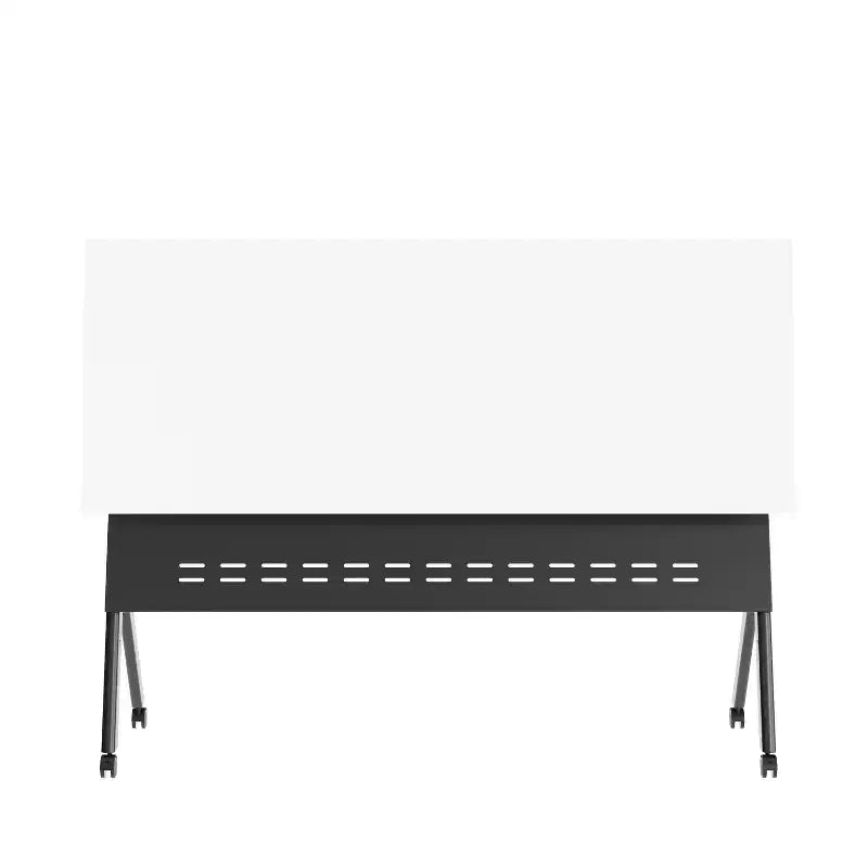 Tavolo da addestramento ribaltabile per impieghi gravosi con design impilabile, pannello per la privacy, gambe a Y, piano del tavolo, struttura in metallo