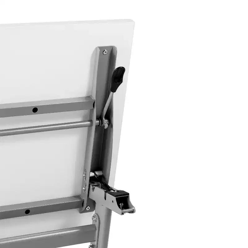 Tavolo da addestramento ribaltabile per impieghi gravosi con design impilabile, pannello per la privacy, gambe a Y, piano del tavolo, struttura in metallo