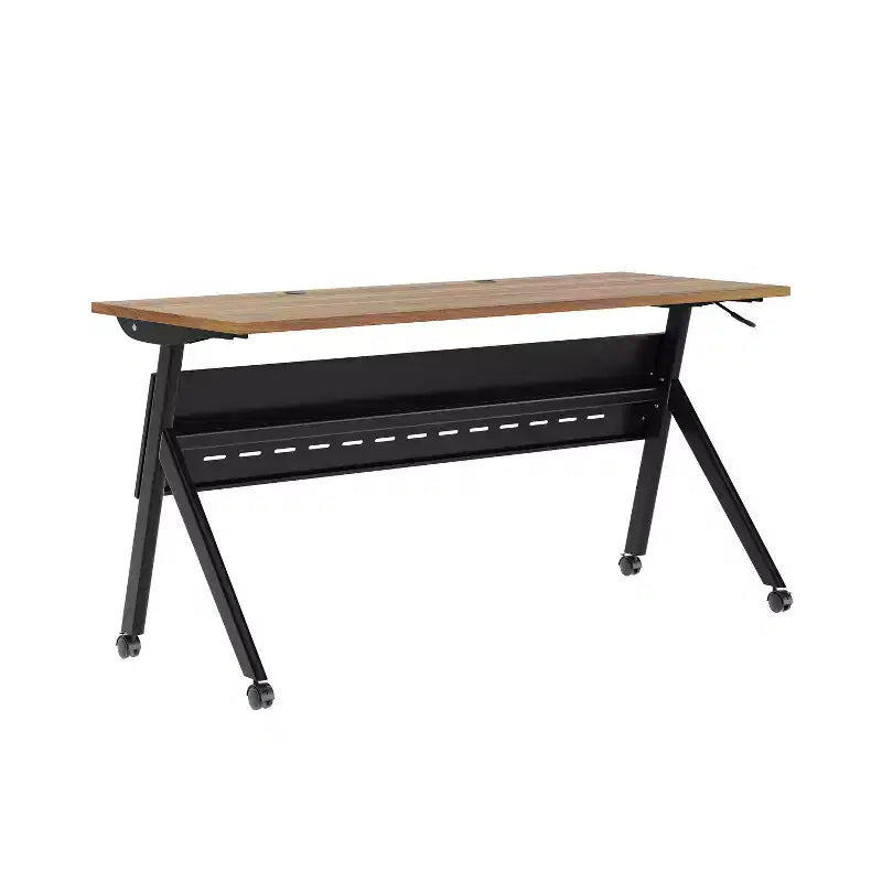 Heavy-Duty Flip Top Training Table with Nesting Design, Privacy Panel, Y-Legs, Tabletop, Metal Frame