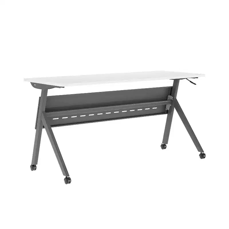 Heavy-Duty Flip Top Training Table with Nesting Design, Privacy Panel, Y-Legs, Tabletop, Metal Frame