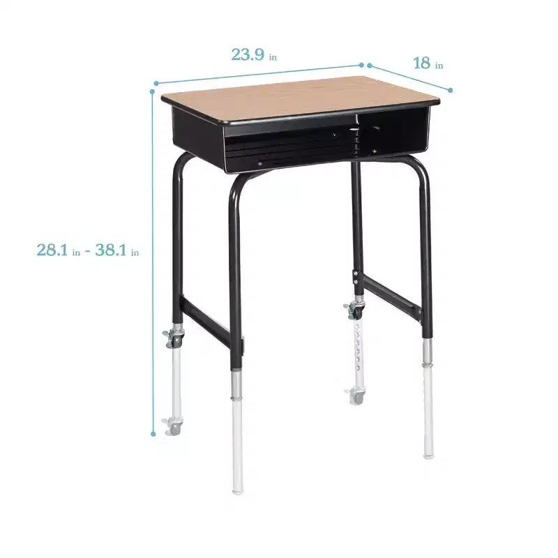 ECR4Kids Open Front Desk with Metal Storage Book Box