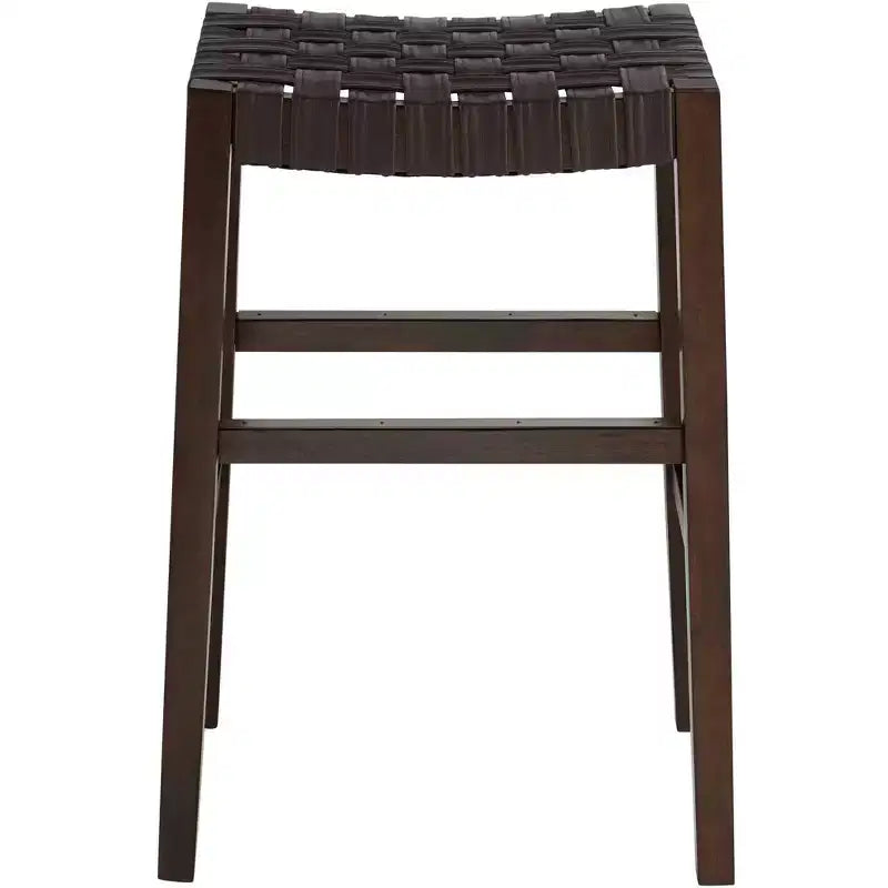 Sgabello da bar in pelle marrone alto 30 1/2 di 55 Downing Street
