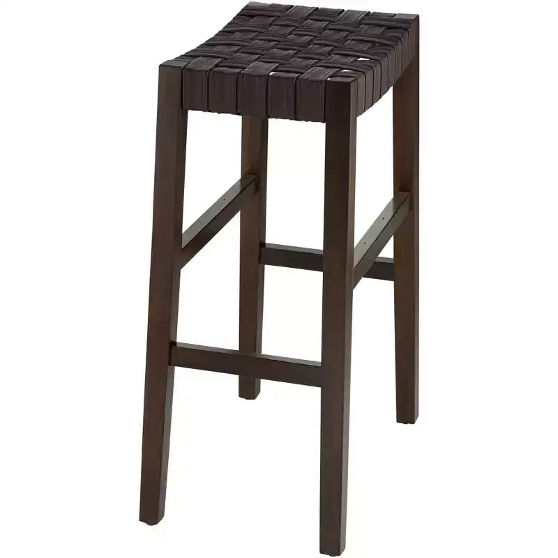 Sgabello da bar in pelle marrone alto 30 1/2 di 55 Downing Street