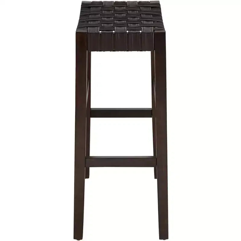 Sgabello da bar in pelle marrone alto 30 1/2 di 55 Downing Street