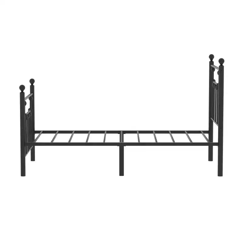 Struttura Letto a Piattaforma Matrimoniale/Doppia/Queen Size in Metallo con Testiera e Pediera, Telaio Letto Industriale, Nessuna Rete a Molle Necessaria, Spazio di Archiviazione