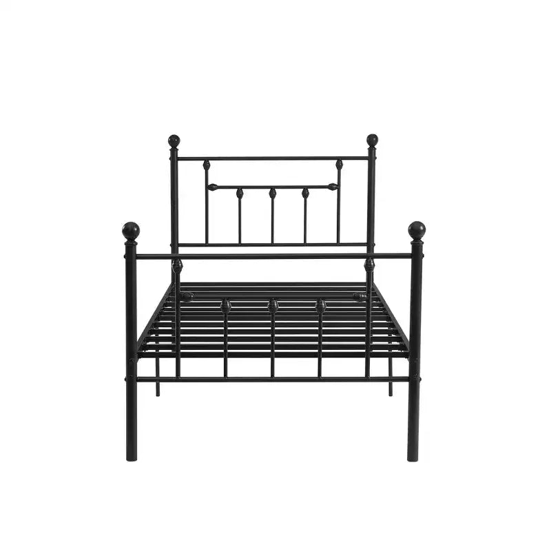 Struttura Letto a Piattaforma Matrimoniale/Doppia/Queen Size in Metallo con Testiera e Pediera, Telaio Letto Industriale, Nessuna Rete a Molle Necessaria, Spazio di Archiviazione